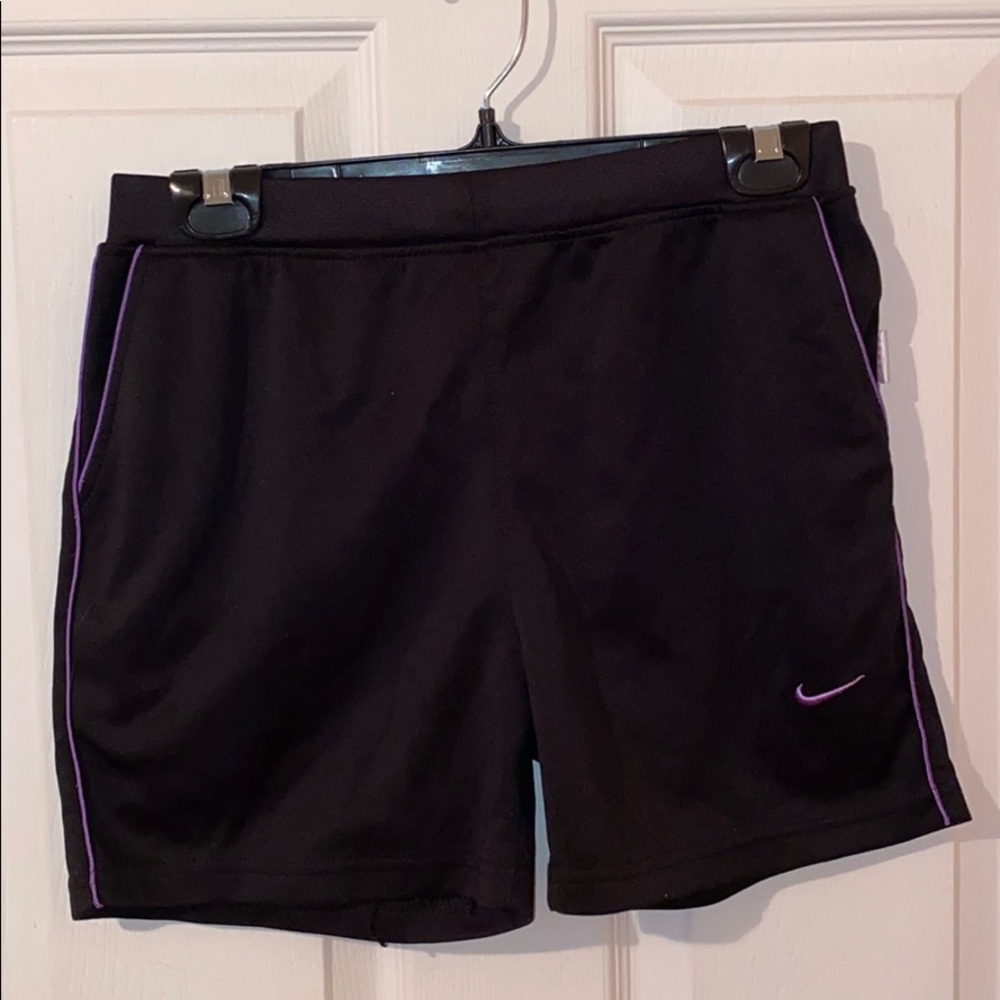Black and Purple Nike athletic shorts